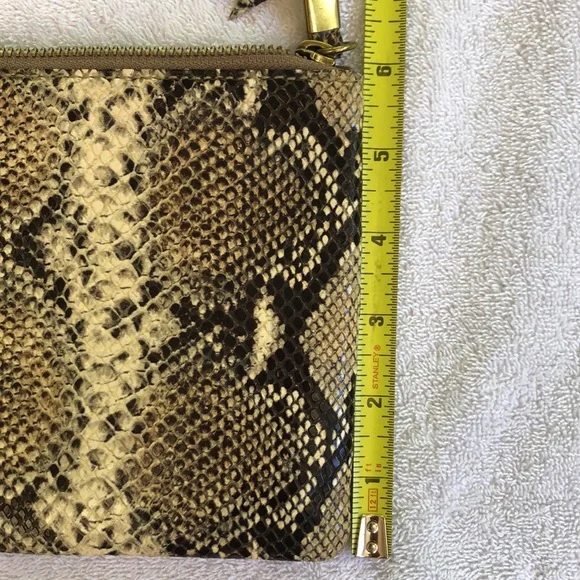 Madewell Leather clutch zipper closure snakeskin design change purse 7 card slot - Picture 7 of 7